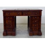 Victorian cedar pedestal desk