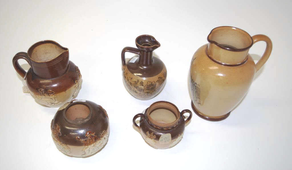 Five pieces of 19th century Doulton stoneware - Image 3 of 4