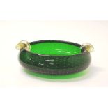 Murano Italy green glass centrepiece bowl