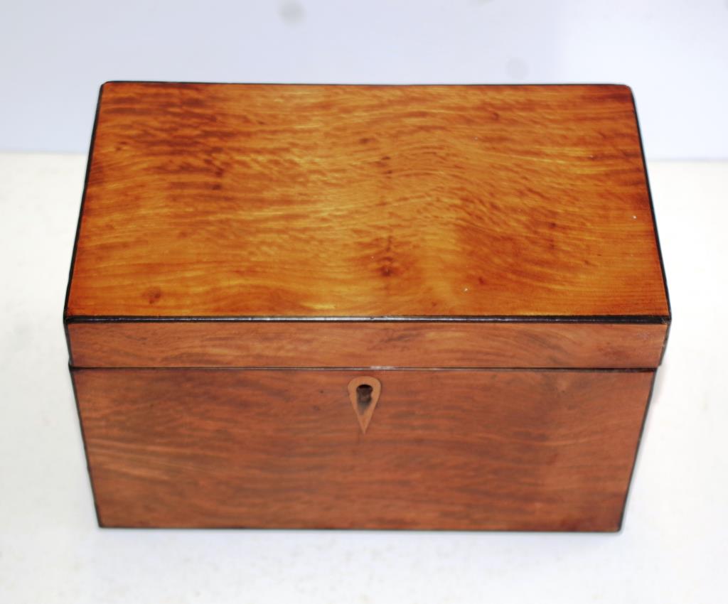 Georgian rectangular satinwood tea caddy