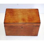 Georgian rectangular satinwood tea caddy