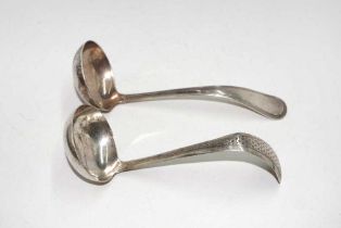 Two various silver sauce ladles