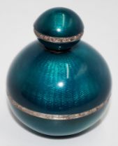 Maria pewter & guilloche enamel scent bottle