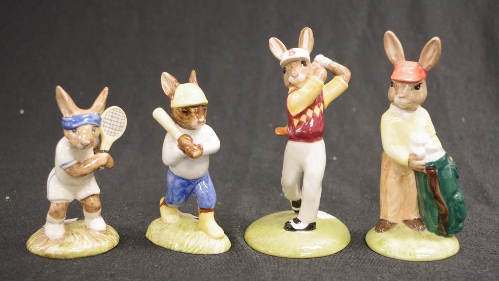 Four Royal Doulton sporting Bunnykins