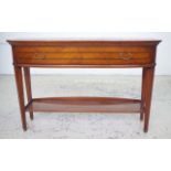 Italian inlaid cherry wood 2 tier hall table