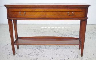 Italian inlaid cherry wood 2 tier hall table