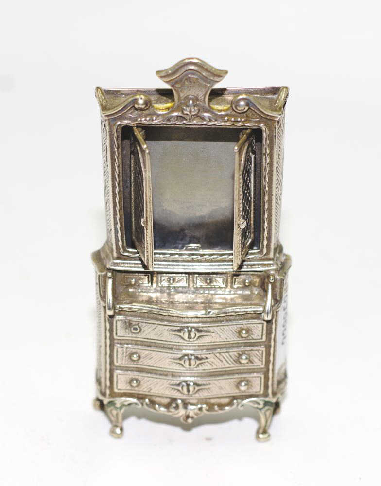 Italian silver miniature cabinet - Image 2 of 3