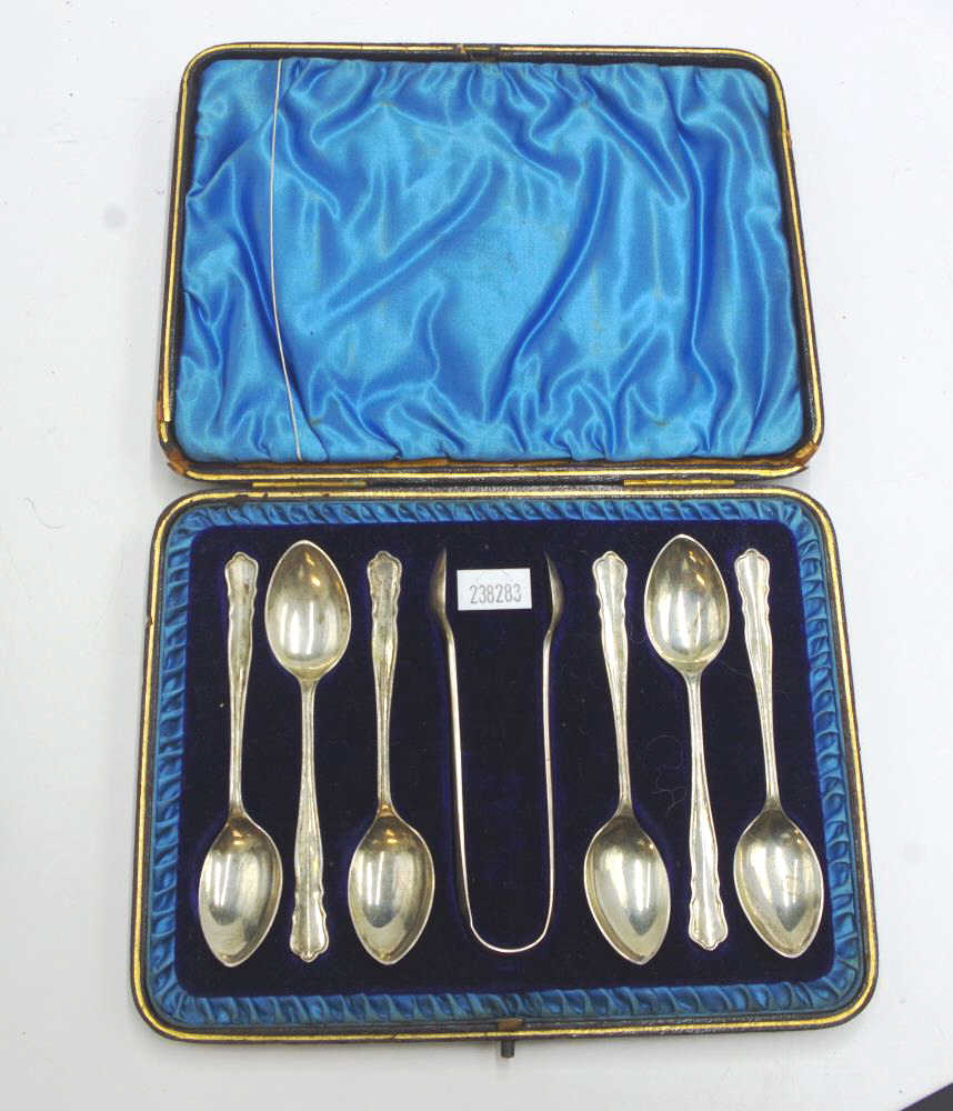 Cased set EIIR sterling silver teaspoons - Image 2 of 3