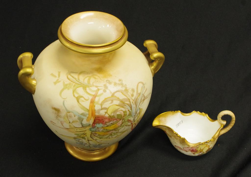 Victorian Doulton Burslem painted ceramic vase - Image 2 of 3