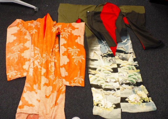 Two various Japanese ex-display kimonos