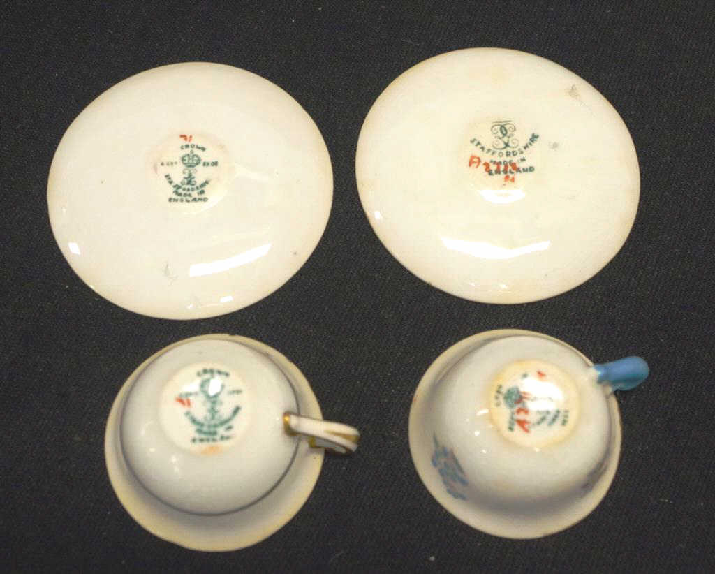 Two Crown Staffordshire miniature Cup/saucers - Image 4 of 4