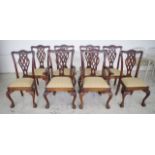 Set of 8 vintage Chippendale style dining chairs