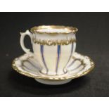 Antique Czech display painted cup & saucer