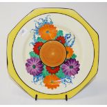 Clarice Cliff bizarre "GAYDAY" hexagonal plate