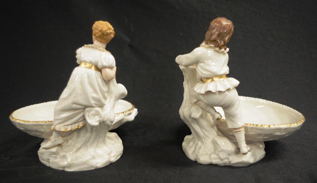 Pair antique Royal Worcester figural comports - Image 3 of 5