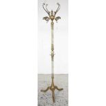 Vintage onyx and brass coat/hat stand