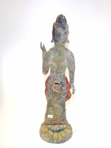 19th century Tibetan bronze Buddha - Image 2 of 3