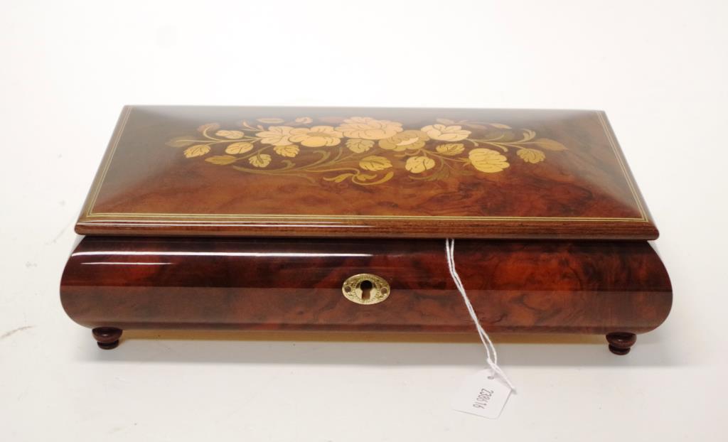 Inlaid jewellery box with swiss musical movement - Image 2 of 3