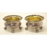 Pair of Christofle silver plate salt cellars