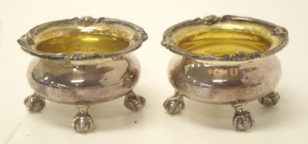 Pair of Christofle silver plate salt cellars