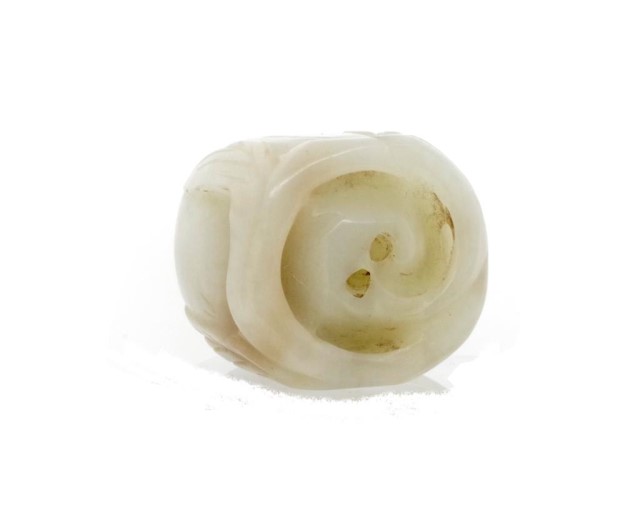 Oriental white nephrite jade carved toggle - Image 3 of 3