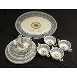 Wedgwood "Florentine" turquoise part dinner set