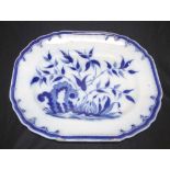 Mid 19th century Davenport blue & white platter