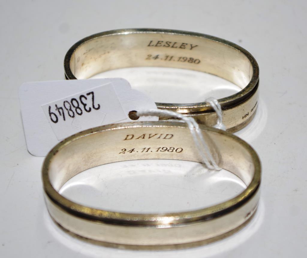 Pair Georg Jensen silver napkin rings - Image 2 of 3