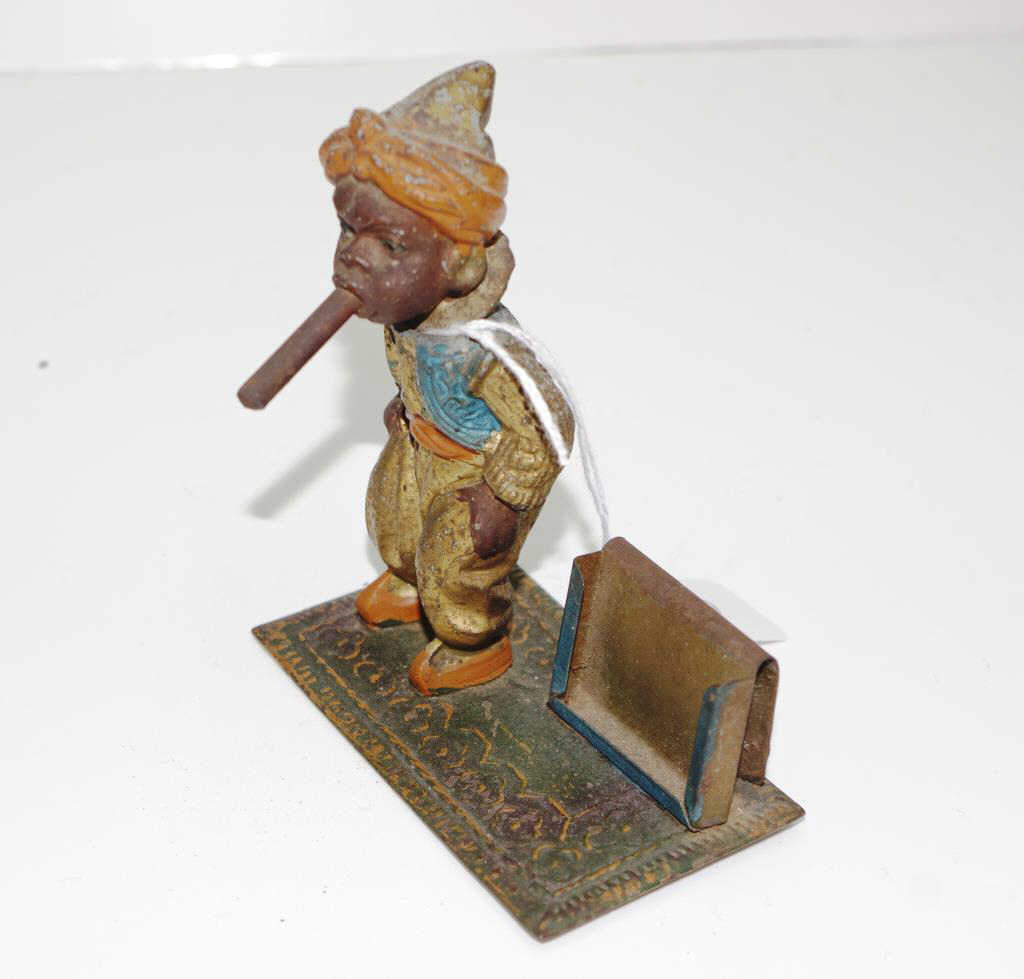 Antique cold painted bronze figural stand - Image 2 of 5