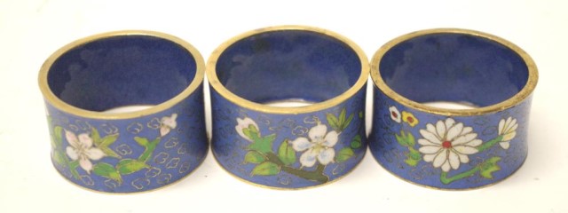 Eight Chinese cloisonne napkin rings - Image 3 of 4