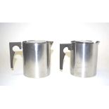 Two Stelton Denmark stainless steel hot water jugs