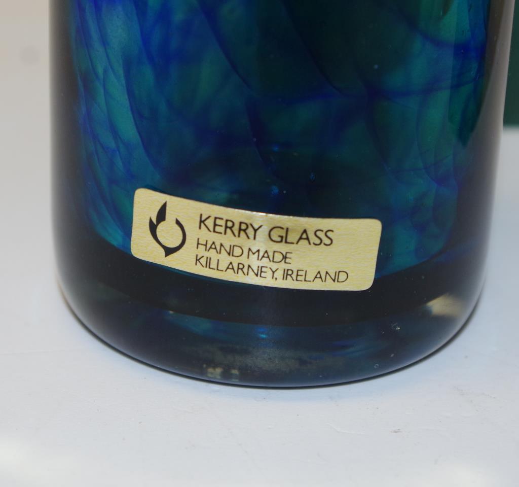 Kerry Glass, Ireland blue studio glass vase - Image 3 of 3