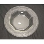 Lalique France "Fougeras" crystal octagonal bowl