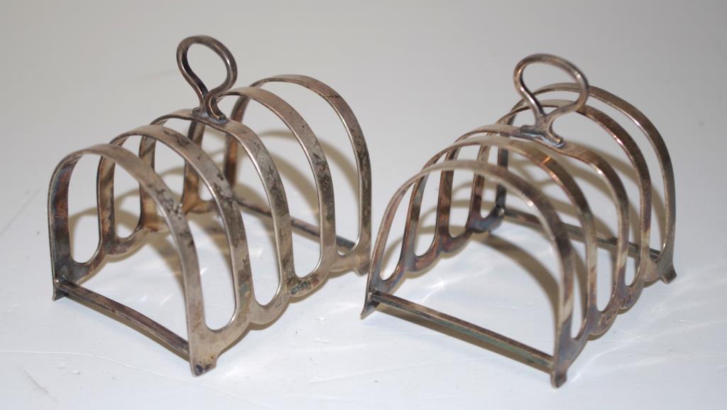 Pair of Australian sterling silver toast racks - Image 2 of 4