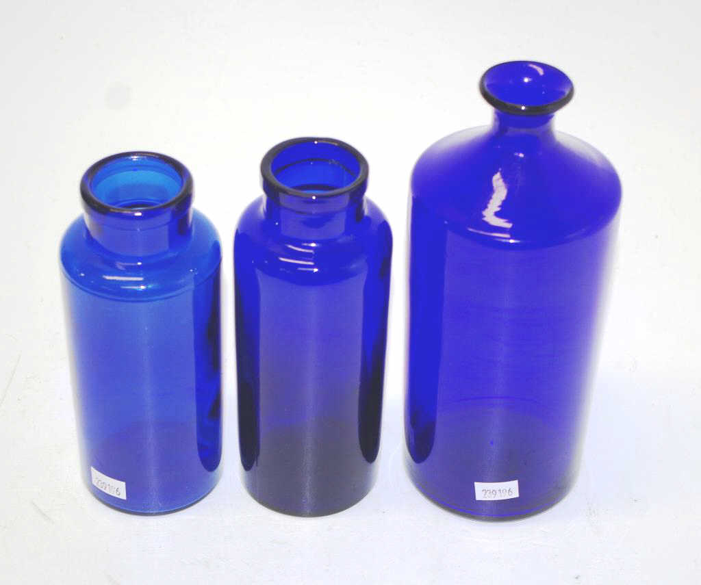 Three blue glass bottles - Image 2 of 2