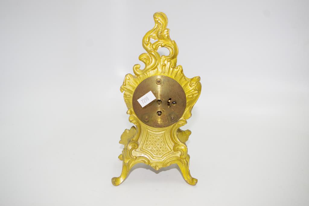 Ornate gilt metal bedroom clock - Image 3 of 3