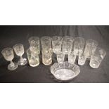 Collection Victorian etched table glasses