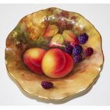 Royal Worcester handpainted fruit dish
