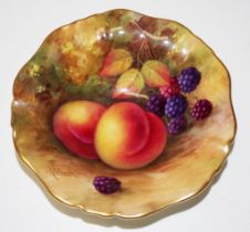 Royal Worcester handpainted fruit dish