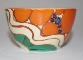 Clarice Cliff fantasque "Sunrise" sugar bowl