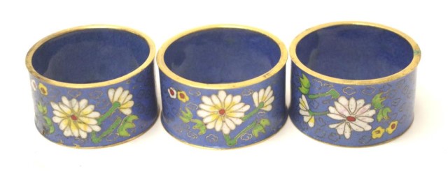 Eight Chinese cloisonne napkin rings - Image 2 of 4