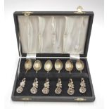 Boxed set Hildesheimer Rose silver coffee spoons