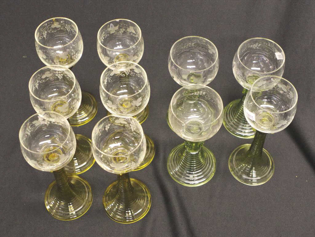 Suite German amber stemmed wine glasses - Image 3 of 3