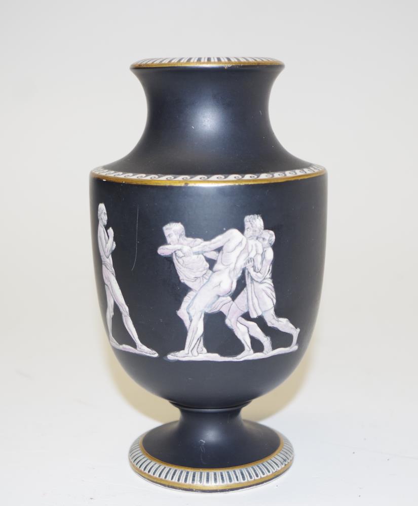 Prattware black glaze vase - Image 2 of 3