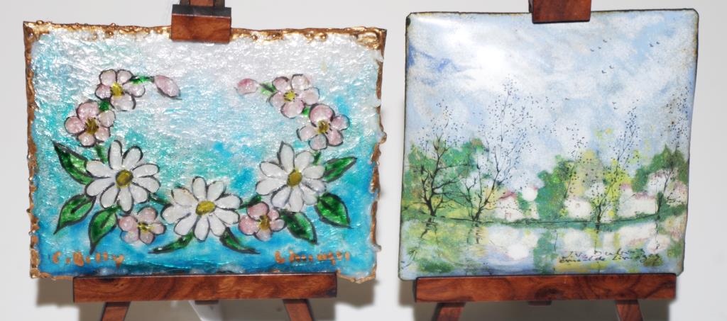 Two Limoges enamel signed artworks on copper - Image 3 of 3