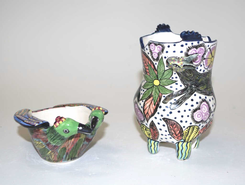 South Africa Ardmore ceramic vase and dish - Image 2 of 4