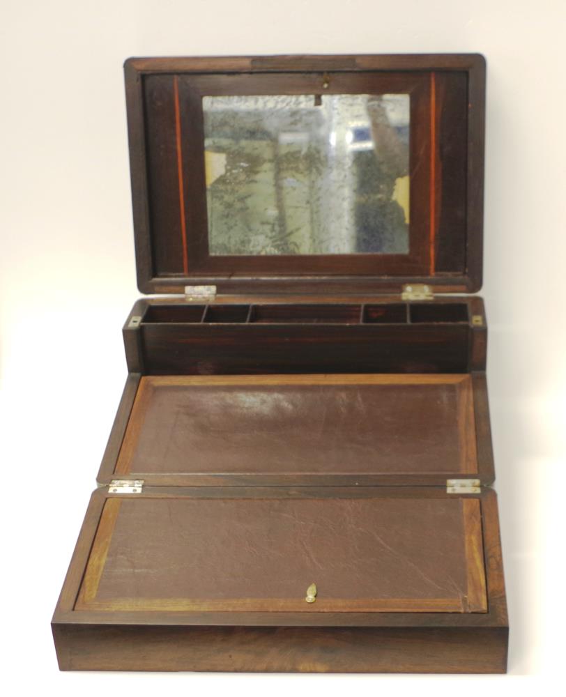 Victorian rosewood writing slope box - Image 2 of 4