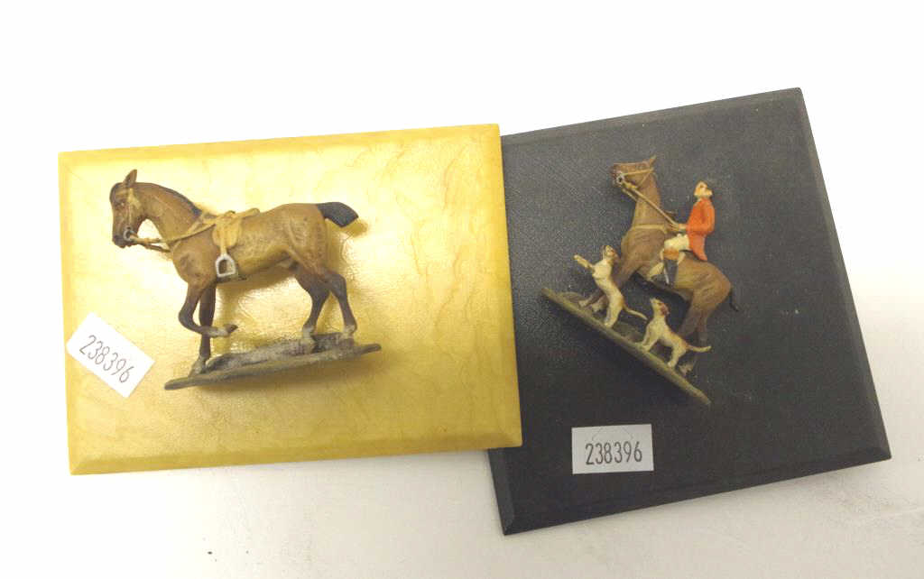 Six mounted miniature cold painted bronze figures - Image 2 of 4