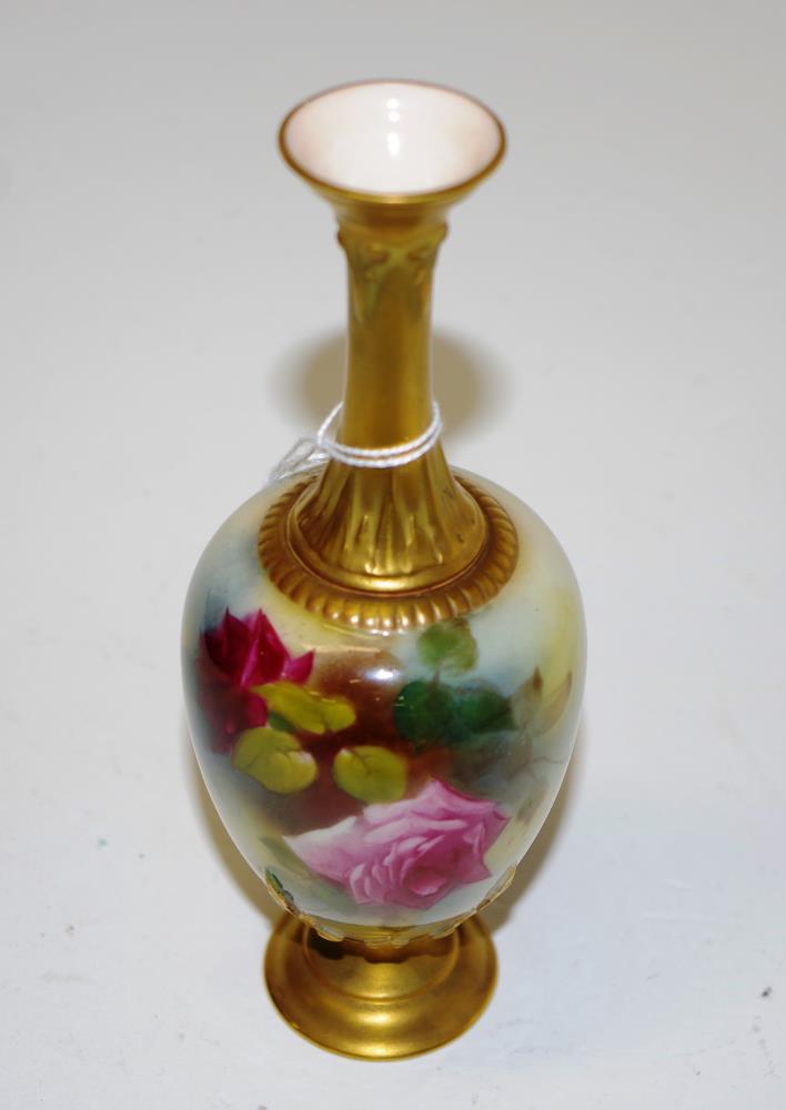 Royal Worcester hand painted vase - Image 2 of 4