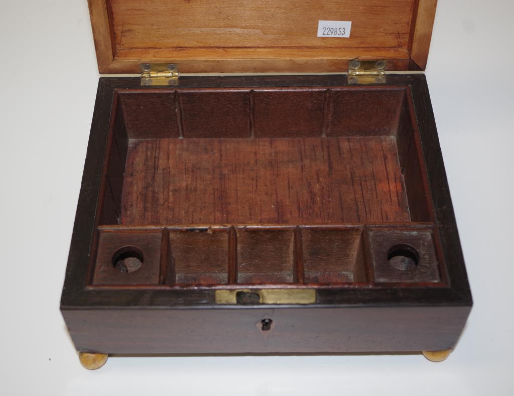 George III flambe mahogany box - Image 4 of 5